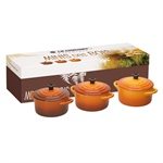 Set de 3 mini-cocottes couleur des bois Le Creuset